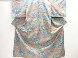 草花模様織り出し西陣お召し着物